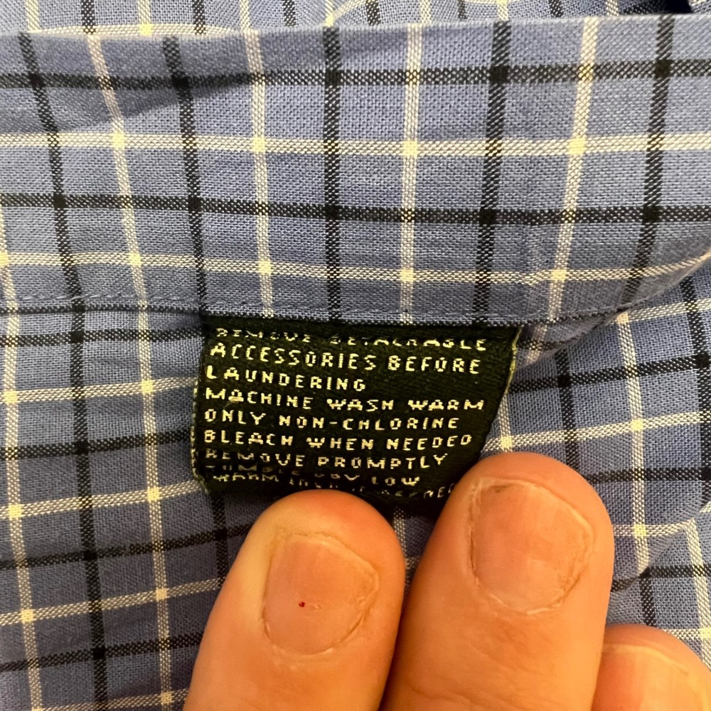 Lauren Ralph Lauren Men's Classic Fit Non Iron Blue Check Dress Shirt 17.5 34/35 - Picture 3 of 6